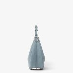 FENDI Fendigraphy Small Mercury blue nubuck Cuoio Romano leather bag - Image 4